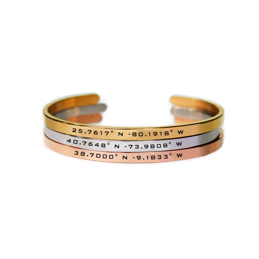 personalisierbares Armband (Koordinaten / Text)