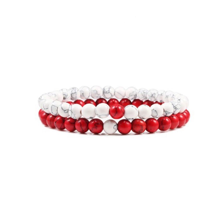 Partner Armband weiss/rot