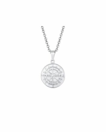 Kompass Halskette in Silber